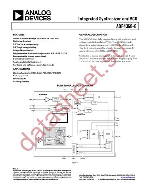 ADF4360-6BCP datasheet  